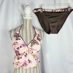 Gossip Floral Bikini in Pink and Brown